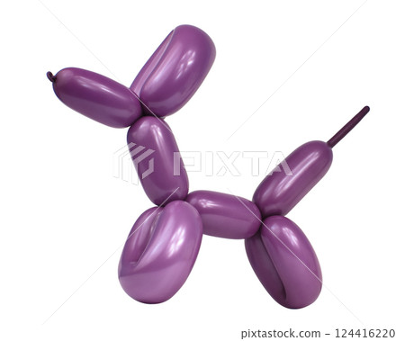 Model balloon dog craft party decorative isolated on the white background Model balloon dog craft party decorative isolated on the white background 124416220