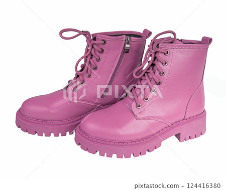 Classic new womens boots casual isolated on he white autumn winter 124416380