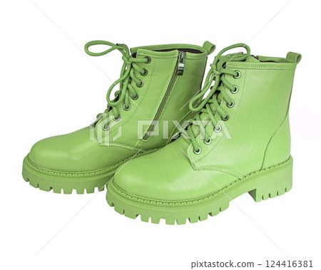 Classic new womens boots casual isolated on he white autumn winter 124416381