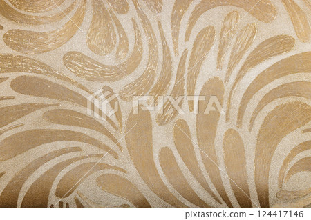Ornate Tapestry Texture with Vintage Floral Patterns in Beige and Gold Ornate Tapestry Texture with Vintage Floral Patterns in Beige and Gold 124417146
