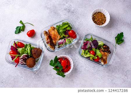 Meal prep concept. Healthy food in container. 124417286