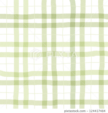Sage Green Plaid Gingham Hand Drawn Background Pattern Overlay 124417484