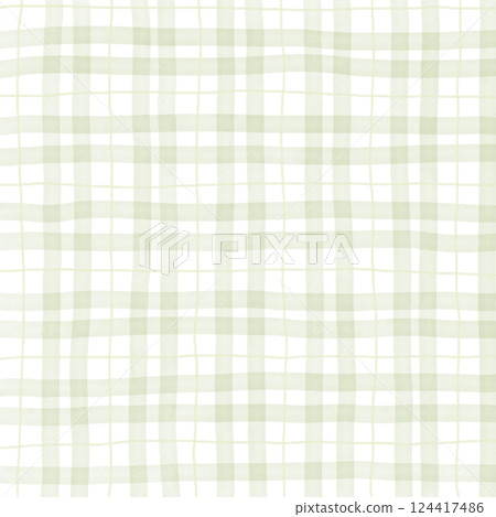 Sage Green Plaid Gingham Hand Drawn Background Pattern Overlay 124417486