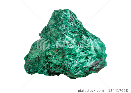 Macro mineral stone plisoviy, plush, satin malachite on a white background Macro mineral stone plisoviy, plush, satin malachite on a white background 124417628