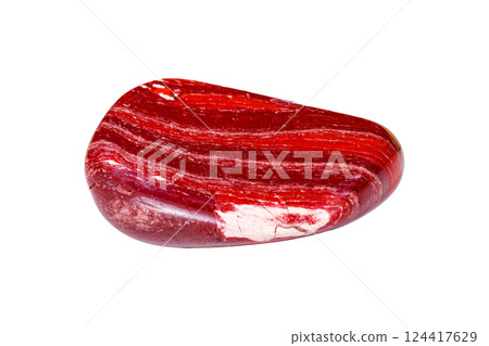 Red jasper stone on a white background Red jasper stone on a white background 124417629