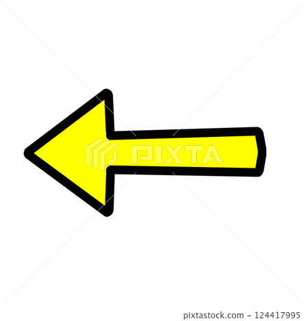 Yellow left arrow simple icon (direction, guidance, simple design) Yellow left arrow simple icon (direction, guidance, simple design) 124417995