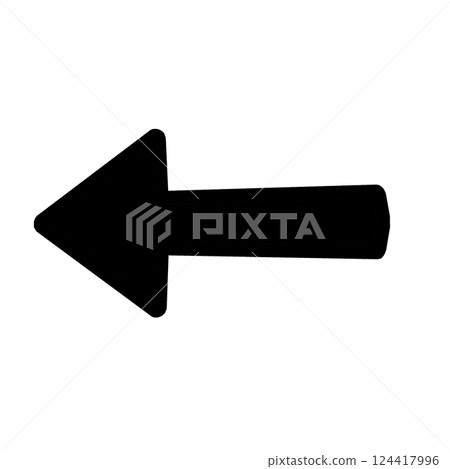 黑色左箭頭簡單圖示（方向、指導、簡單設計） 124417996