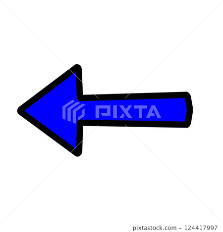 藍色左箭頭簡單圖示（方向、引導、簡單設計） 124417997