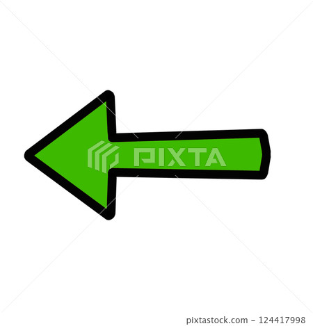 Green left arrow simple icon (direction, guidance, simple design) Green left arrow simple icon (direction, guidance, simple design) 124417998