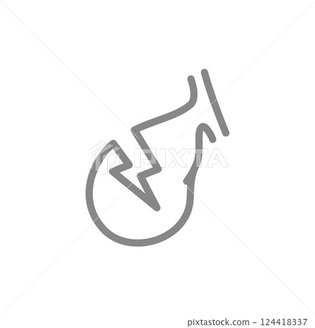Gallbladder with acute pain line icon. Internal organ disease symbol. Vector illustration Gallbladder with acute pain line icon. Internal organ disease symbol. Vector illustration 124418337