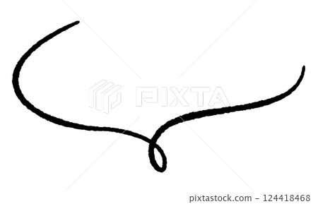 A simple speech bubble in a line drawing style, oval, open at the top and with a twisting tail on the right, monotone A simple speech bubble in a line drawing style, oval, open at the top and with a twisting tail on the right, monotone 124418468