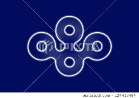 Official flag of Osaka. Prefecture in Japan. Illustration. Glow effect concept Official flag of Osaka. Prefecture in Japan. Illustration. Glow effect concept 124418494