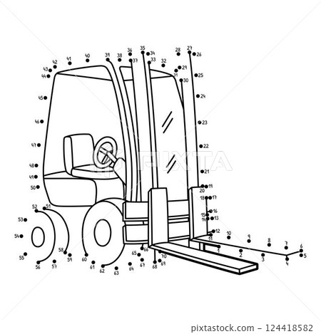 Dot to Dot Forklift Vehicle Isolated Coloring Page Dot to Dot Forklift Vehicle Isolated Coloring Page 124418582
