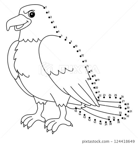 Dot to Dot Eagle Animal Isolated Coloring Page Dot to Dot Eagle Animal Isolated Coloring Page 124418649