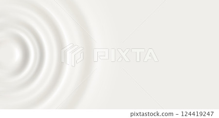 Milk ripple wave splash background, vector white yogurt or cream concentric circles top view. 3d round swirl texture surface from falling drop, moisturizer, lotion, paint dairy product or sound wave Milk ripple wave splash background, vector white yogurt or cream concentric circles top view. 3d round swirl texture surface from falling drop, moisturizer, lotion, paint dairy product or sound wave 124419247