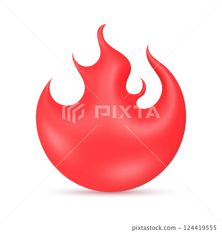 Fire flame icon isolated on white background. Vector illustration 124419555
