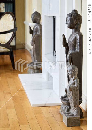 Beautiful and Elegant Statues Enhance the Modern and Sophisticated Interior Setting Beautiful and Elegant Statues Enhance the Modern and Sophisticated Interior Setting 124419746