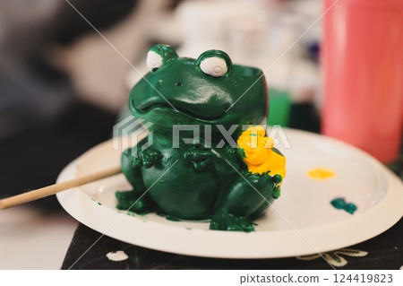 Enjoy making a Colorful and Beautiful Painted Frog Figurine Craft for fun and creative activity Enjoy making a Colorful and Beautiful Painted Frog Figurine Craft for fun and creative activity 124419823