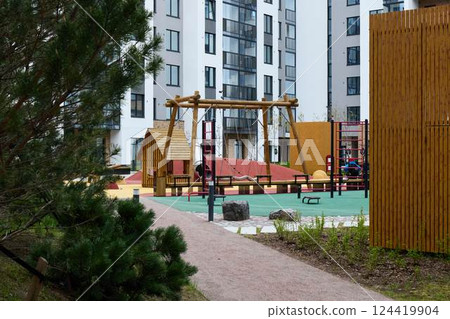 Innovative and Modern Playground Design Concepts in a Residential Community Area 124419904