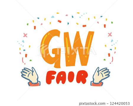 Golden Week Fair pop letter illustration 124420053