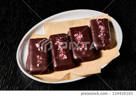 Delicious Chocolate Treats Topped with Peppermint Flakes for Every Sweet Tooth Lover 124420183