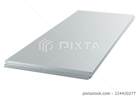 Stainless Steel Sheets. 3D rendering Stainless Steel Sheets. 3D rendering 124420277