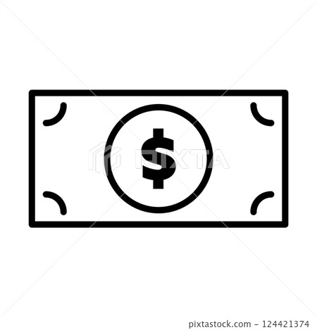 Dollar bill simple monochrome icon Dollar bill simple monochrome icon 124421374
