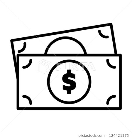 Dollar bill simple monochrome icon Dollar bill simple monochrome icon 124421375