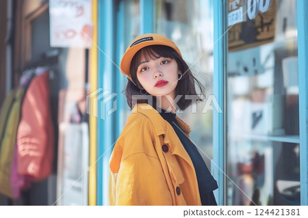 Stylish woman "AI generated image" 124421381