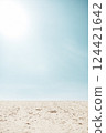 Sandy beach and blue sky 124421642
