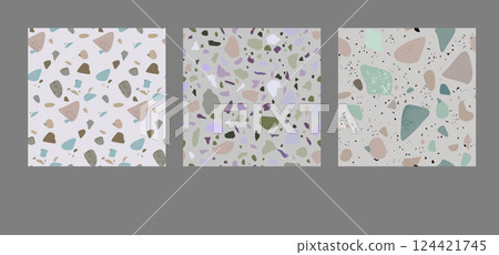Set of seamless abstract patterns with texture stone in vector Set of seamless abstract patterns with texture stone in vector 124421745