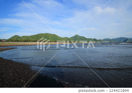 浪潮在沙灘上擊敗 124421804