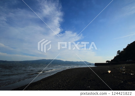 Sandy beach and blue sky Sandy beach and blue sky 124421822