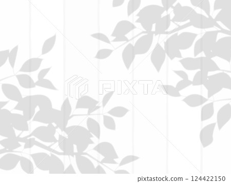 結合白色木板和樹葉輪廓的背景插圖 124422150