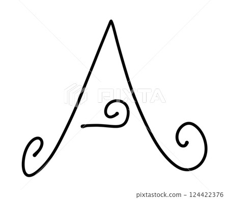 字母“A”的簡單、鬆散的設計 字母“A”的簡單、鬆散的設計 124422376