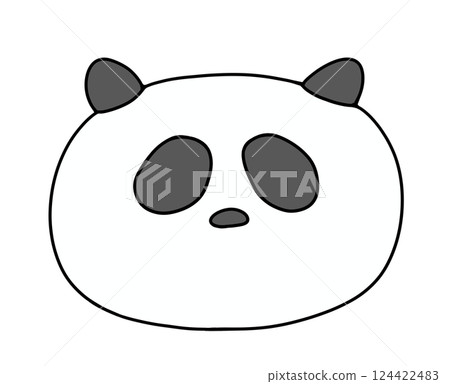 簡潔輕鬆的熊貓動物圖標，純色 124422483