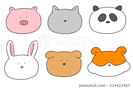 寬鬆簡單的動物圖示集2-純色 124422487