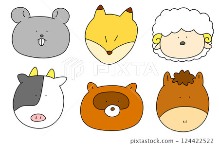 寬鬆簡單的動物圖示集 3 - 純色 124422522