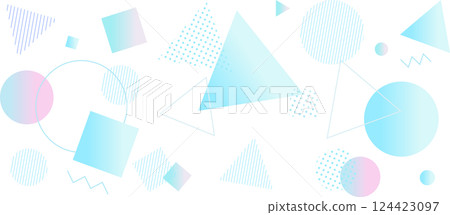 Summer-inspired geometric pattern background illustration: Geometric gradient Memphis Summer-inspired geometric pattern background illustration: Geometric gradient Memphis 124423097