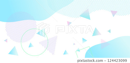 Summer-inspired geometric pattern background illustration: Geometric gradient Memphis 124423099