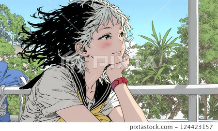 「嗯，你真厲害，」一位年輕女子帶著驚訝和諷刺的表情說道。 124423157