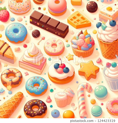 Colorful pastry illustration 124423319