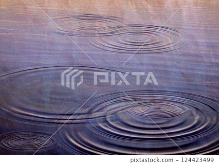 Ripples on the water surface drawn on paper 124423499