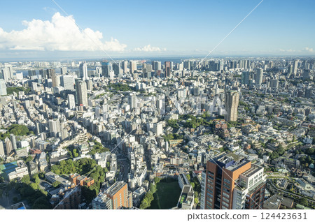 從六本木新城Mori塔的都市風景視圖 從六本木新城Mori塔的都市風景視圖 124423631