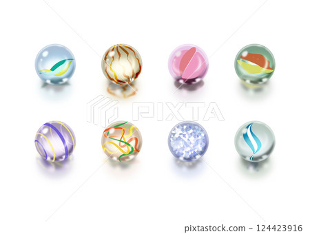 Patterned marbles, set of 8 colors 124423916