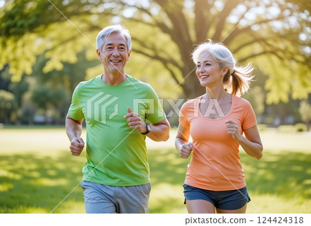 高級夫婦慢跑 高級夫婦慢跑 124424318