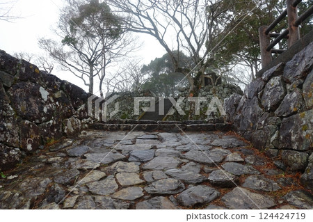 Saiki Castle Hiking Trail: View of the Honmaru stone wall from the roadside of the Doppo Monument (Saiki City, Oita Prefecture) Saiki Castle Hiking Trail: View of the Honmaru stone wall from the roadside of the Doppo Monument (Saiki City, Oita Prefecture) 124424719