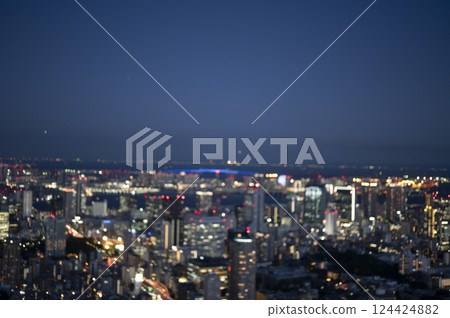東京城市夜景的失焦鏡頭 124424882