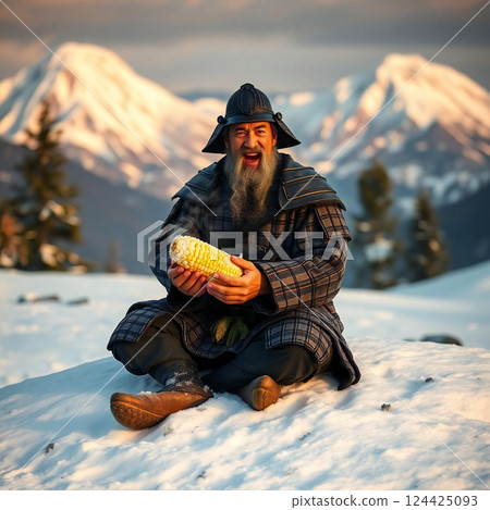 雪山上吃玉米的武士 124425093