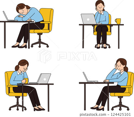 Business women suffering from work Business women suffering from work 124425101